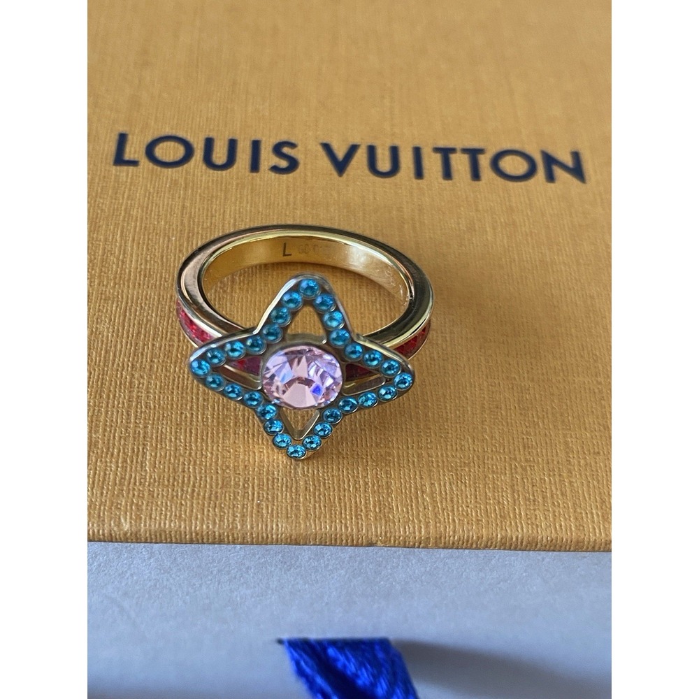 Authentic Louis Vuitton Eye Candy Crystal Cocktail Ring (Size L / US 7.5)
